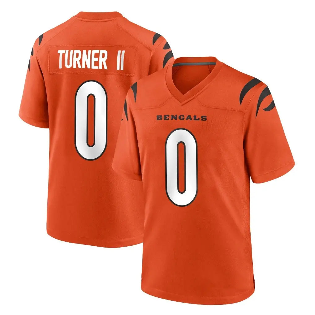 C.Bengals #0 DJ Turner II Player Orange Home Game Edoa Stitched Jerseys