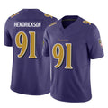 B.Ravens #91 Trey Hendrickson Player Purple Vapor F.U.S.E. Limited Game Edoa Stitched Jerseys