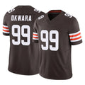 C.Browns #99 Julian Okwara Player Brown Vapor F.U.S.E. Limited Home Game Edoa Stitched Jerseys