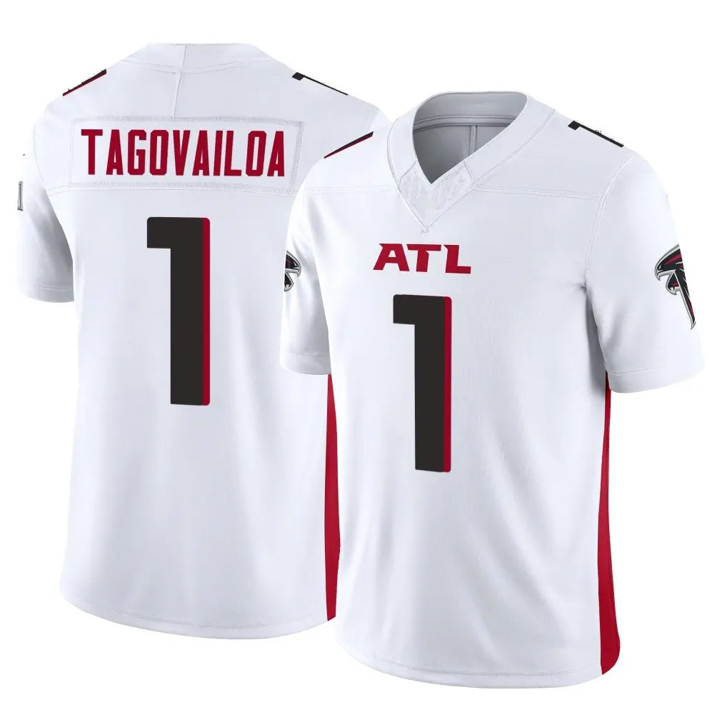 A.Falcons #1 Tua Tagovailoa Player White Vapor F.U.S.E. Limited Home Game Edoa Stitched Jerseys