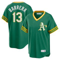 Athletics #13 Luis Barrera Player Kelly Green Cooperstown Collection T-shirt Game Edoa Stitched Jerseys