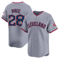 C.Guardians #28 Tanner Bibee Player Gray Road Limited Home Game Edoa Stitched Jerseys