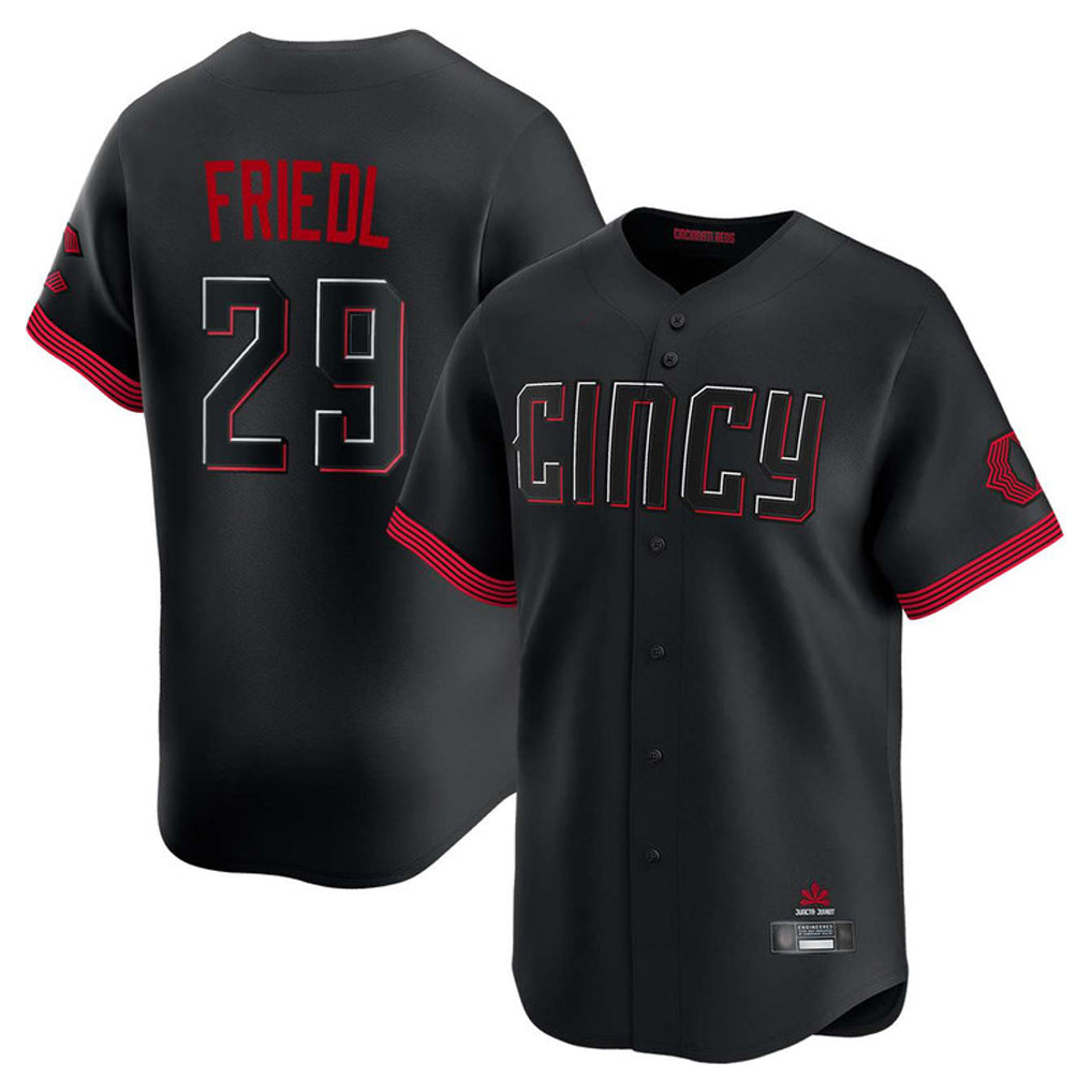 C.Reds #29 TJ Friedl Player Black City Connect Home Limited Edoa Stitched Jerseys