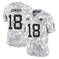C.Panthers #18 Jalen Coker Player Arctic Camo Salute to Service Limited Game Edoa Stitched Jerseys
