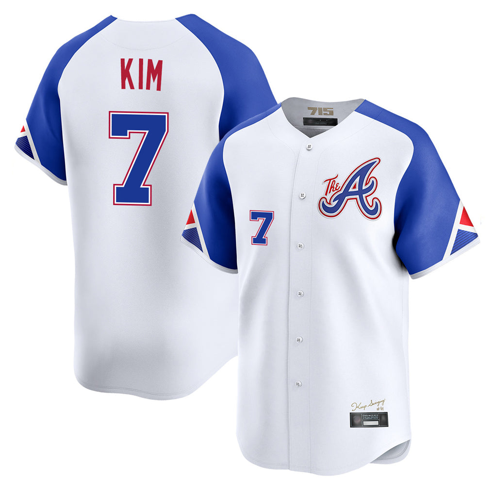 A.Braves #7 Ha-Seong Kim Player White City Connect Limited Home Game Edoa Stitched Jerseys