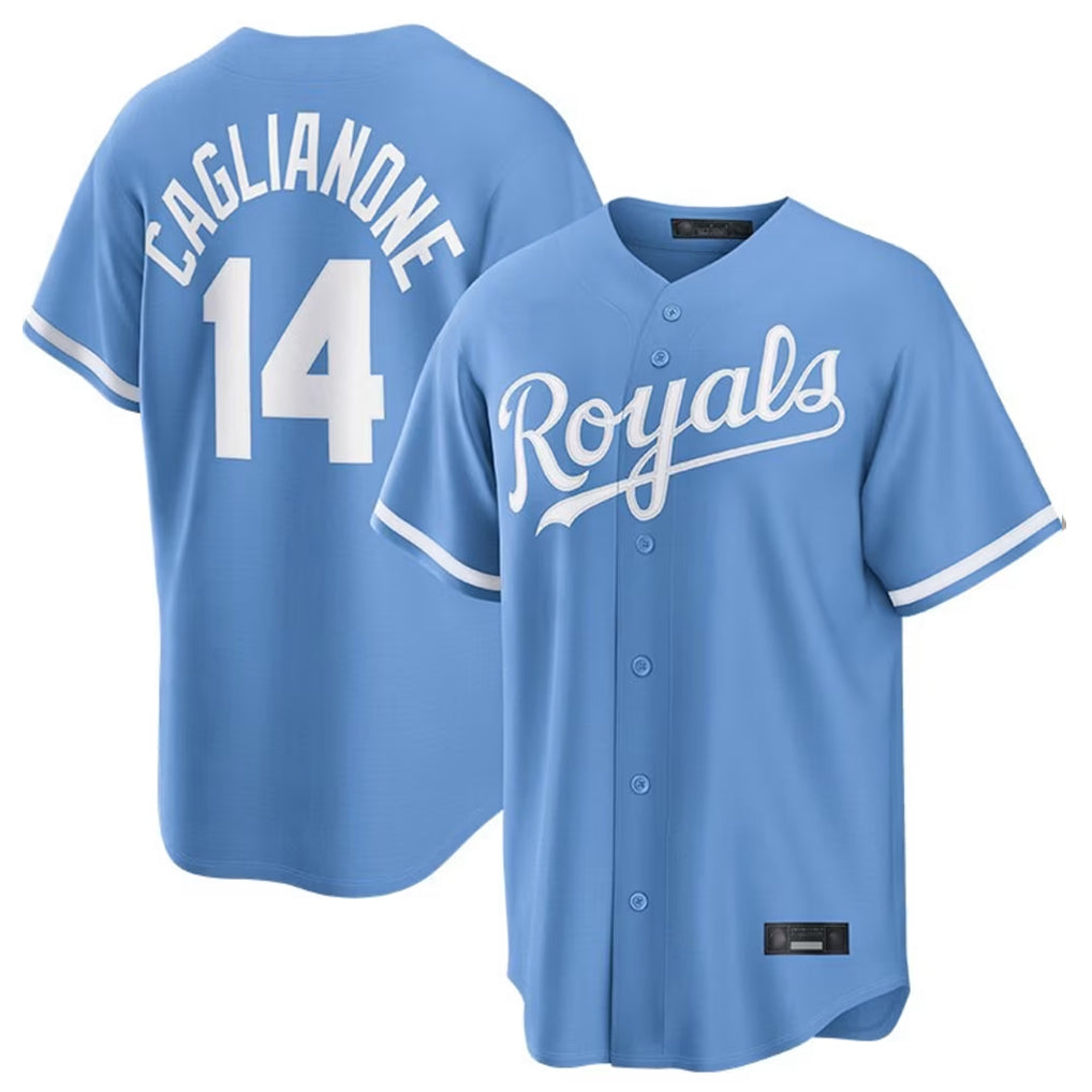 KC.Royals #14 Jac Caglianone Player Light Blue Home Game Edoa Stitched Jerseys