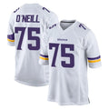 M.Vikings #75 Brian O'Neill Player White Home Game Edoa Stitched Jerseys