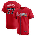 A.Braves #77 Joe Jimenez Player Red Limited Elite Home Game Edoa Stitched Jerseys