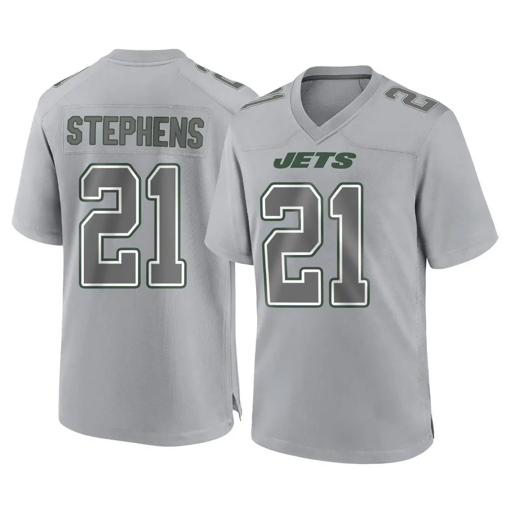 NY.Jets #21 Brandon Stephens Player Gray Limited Atmosphere Fashion Home Game Edoa Stitched Jerseys
