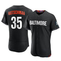 B.Orioles #35 Adley Rutschman Player Black City Connect Limited Elite Home Game Edoa Stitched Jerseys
