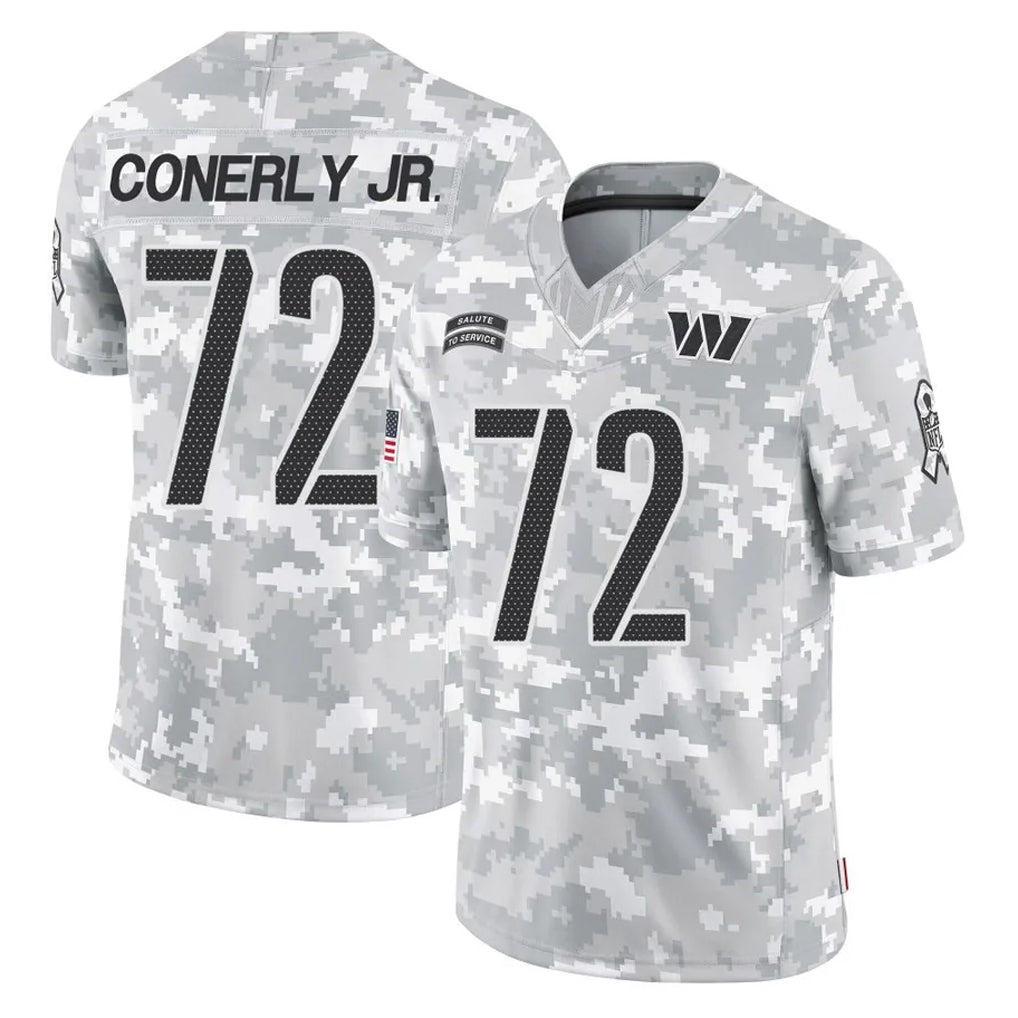 W.Commanders #72 Josh Conerly Jr. Player Arctic Camo Limited Salute To Service Home Game Edoa Stitched Jerseys