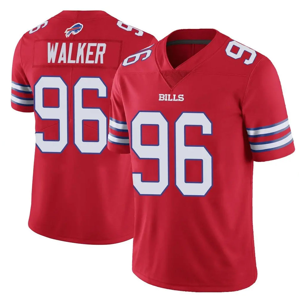 B.Bills #96 Deone Walker Player Red Vapor Untouchable Limited Edoa Stitched Jerseys