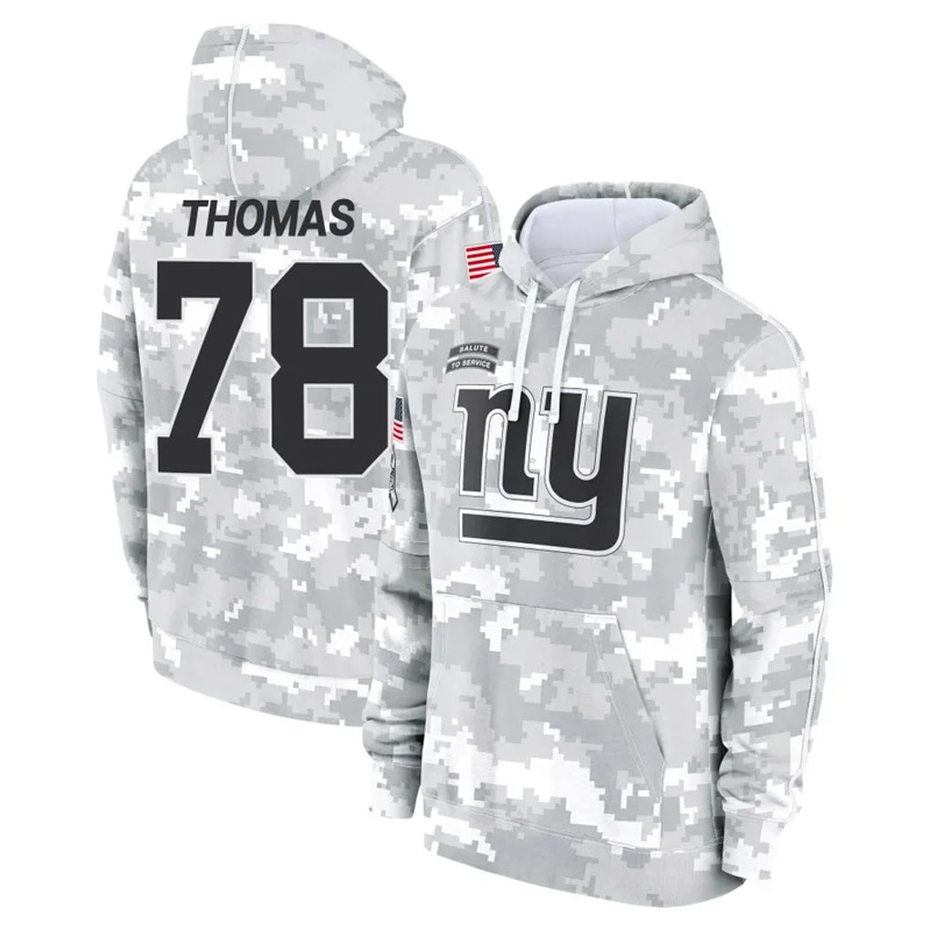 NY.Giants #78 Andrew Thomas Player Arctic Camo Salute to Service Pullover Hoodies Limited Game Edoa Stitched Jerseys