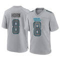 C.Panthers #8 Jaycee Horn Player Gray Atmosphere Fashion Game Edoa Stitched Jerseys