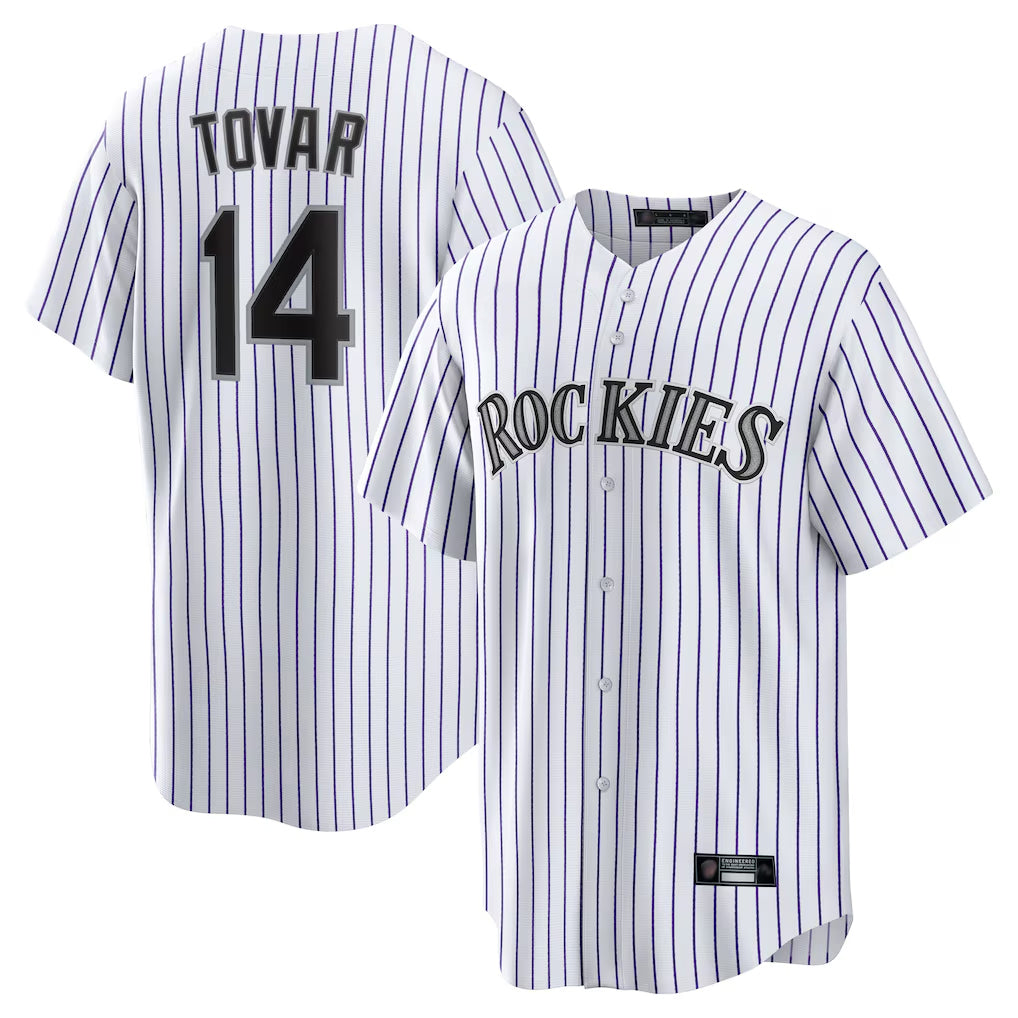 C.Rockies #14 Ezequiel Tovar Player White Game Home Edoa Stitched Jerseys