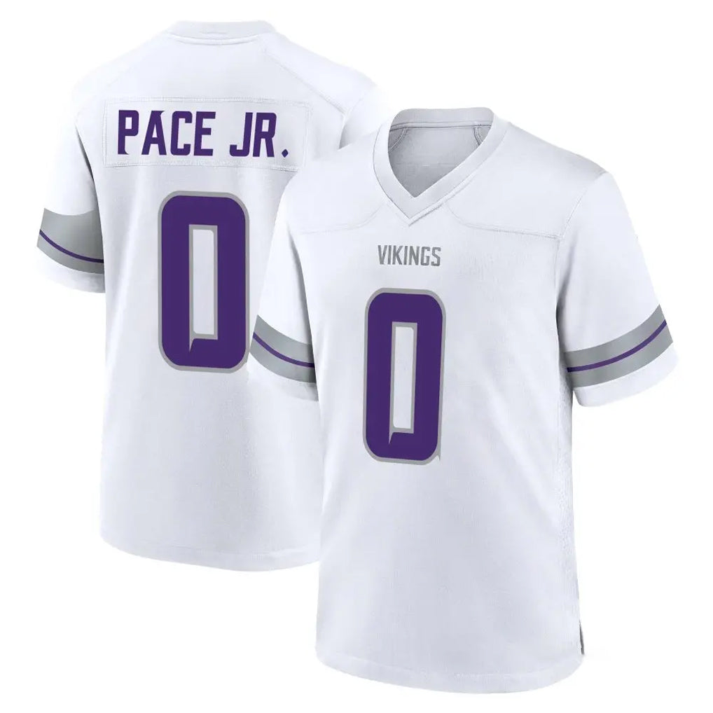 M.Vikings #0 Ivan Pace Jr. Player White Alternate Home Game Edoa Stitched Jerseys