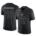 NO.Saints #96 Carl Granderson Player Black Limited Reflective Home Game Edoa Stitched Jerseys