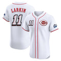 C.Reds #11 Barry Larkin Player White Speedway Classic Limited Elite Home Edoa Stitched Jerseys