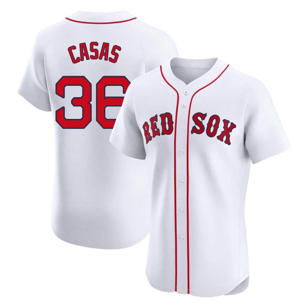 B.Red Sox #36 Triston Casas Player White Limited Elite Home Game Edoa Stitched Jerseys