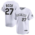 C.Rockies #27 Jordan Beck Player White Limited Home Edoa Stitched Jerseys