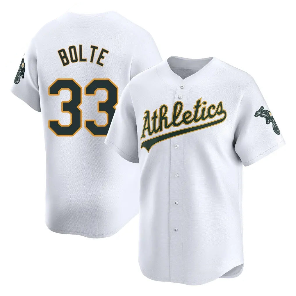 Athletics #33 Henry Bolte Player White Limited Home Game Edoa Stitched Jerseys