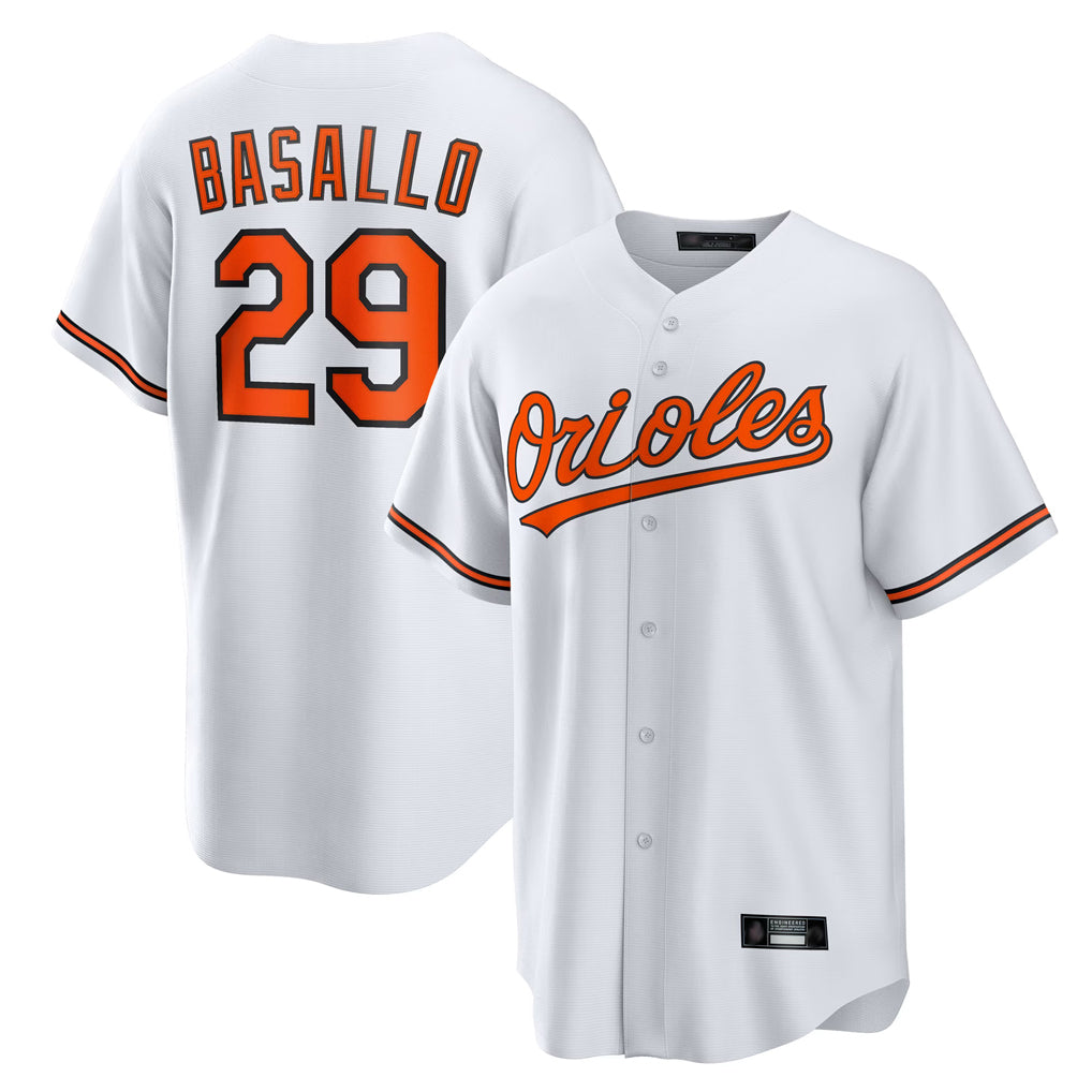 B.Orioles #29 Samuel Basallo Player White Home Game Edoa Stitched Jerseys