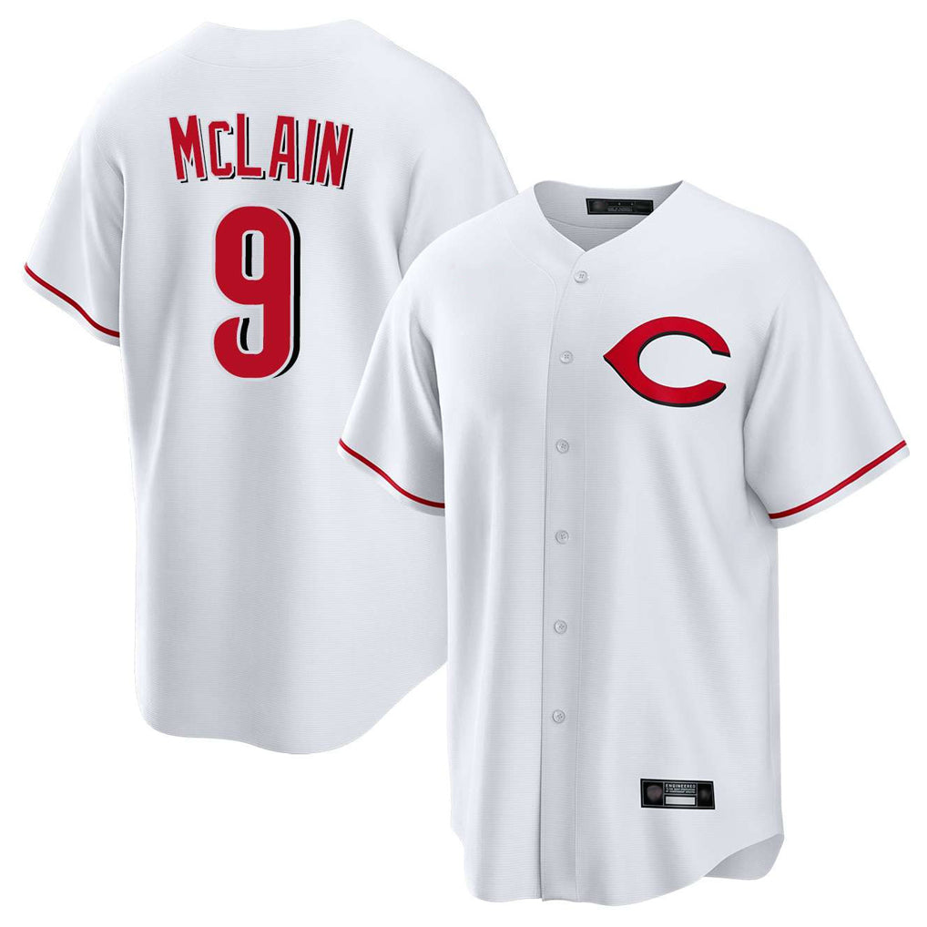 C.Reds #9 Matt McLain Player White Home Game Edoa Stitched Jerseys