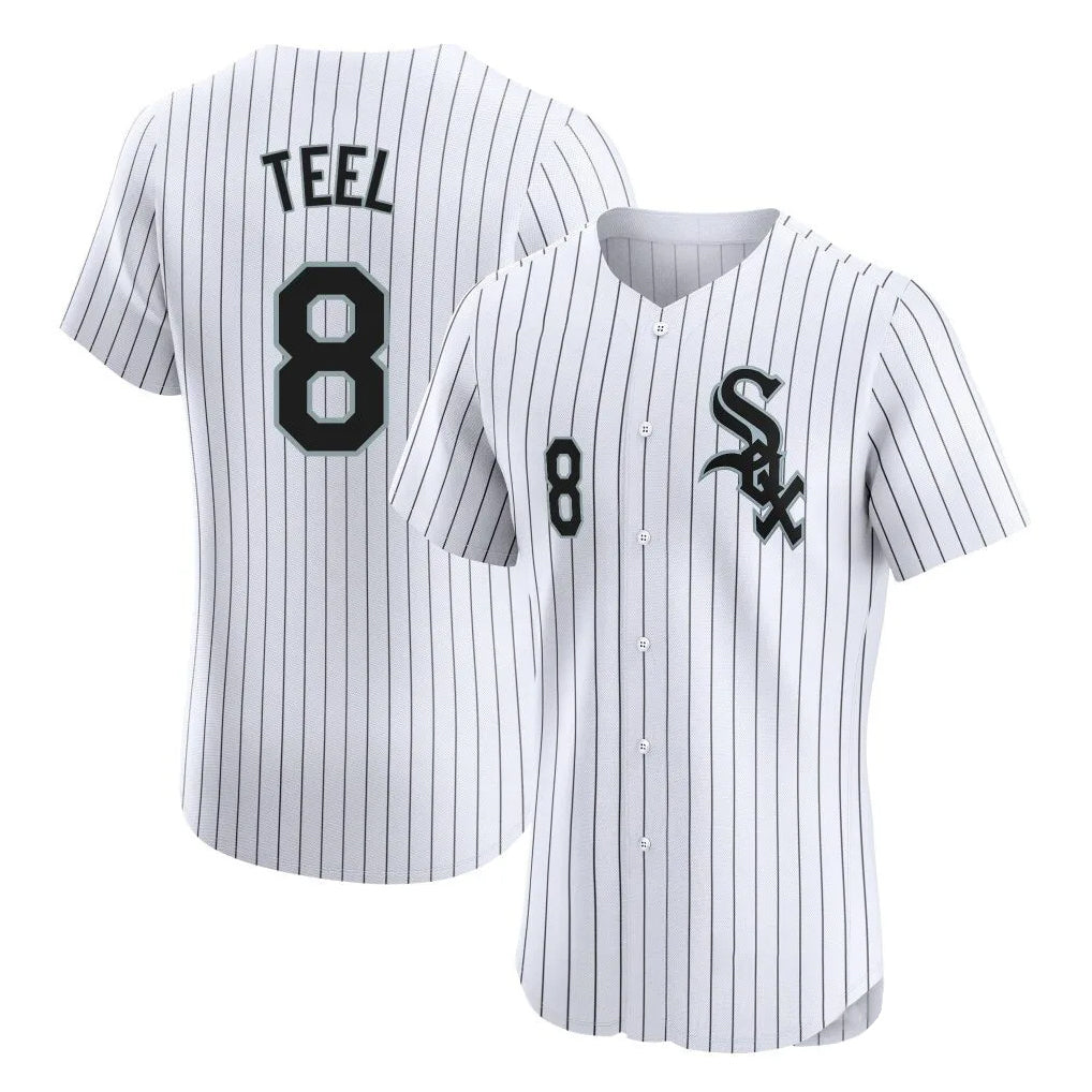 C.White Sox #8 Kyle Teel Player White Stripe Limited Elite Home Edoa Stitched Jerseys