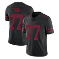 SF.49ers #77 Dominick Puni Player Black Alternate Limited Vapor Untouchable Home Game Edoa Stitched Jerseys