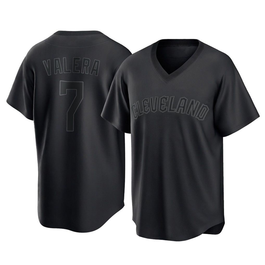 C.Guardians #7 George Valera Player Black T-shirt Home Game Edoa Stitched Jerseys
