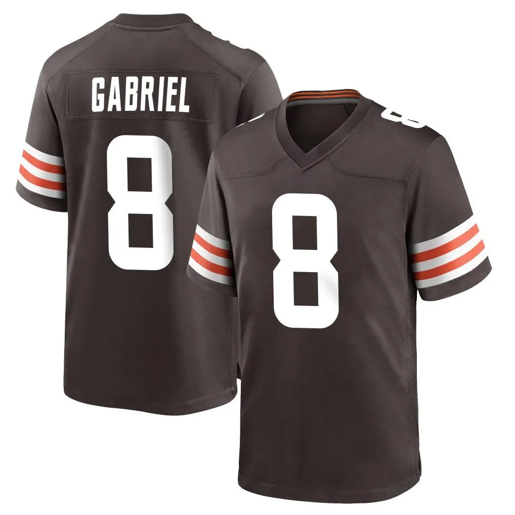 C.Browns #8 Dillon Gabriel Player Brown Home Game Edoa Stitched Jerseys