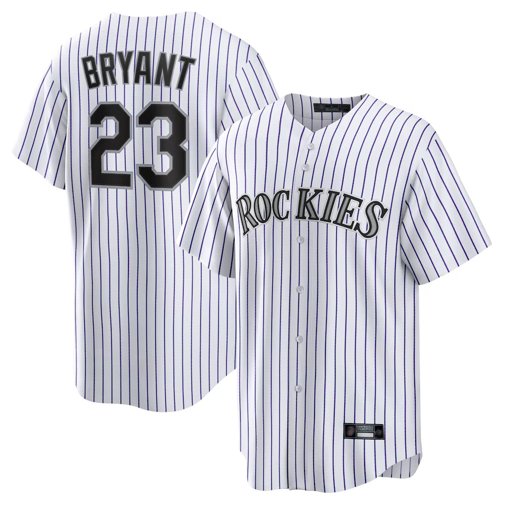C.Rockies #23 Kris Bryant Player White Game Home Edoa Stitched Jerseys