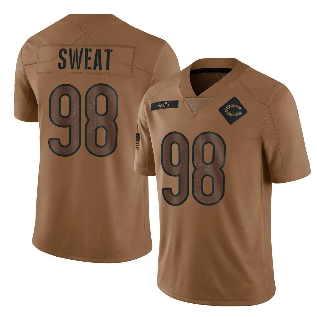 C.Bears #98 Montez Sweat Player Brown Salute to Service Limited Edoa Stitched Jerseys