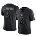 A.Cardinals #2 Will Johnson Player Black RFLCTV Limited Home Game Edoa Stitched Jerseys