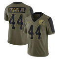 C.Browns #44 Harold Fannin Jr. Player Olive Salute to Service Limited Home Game Edoa Stitched Jerseys