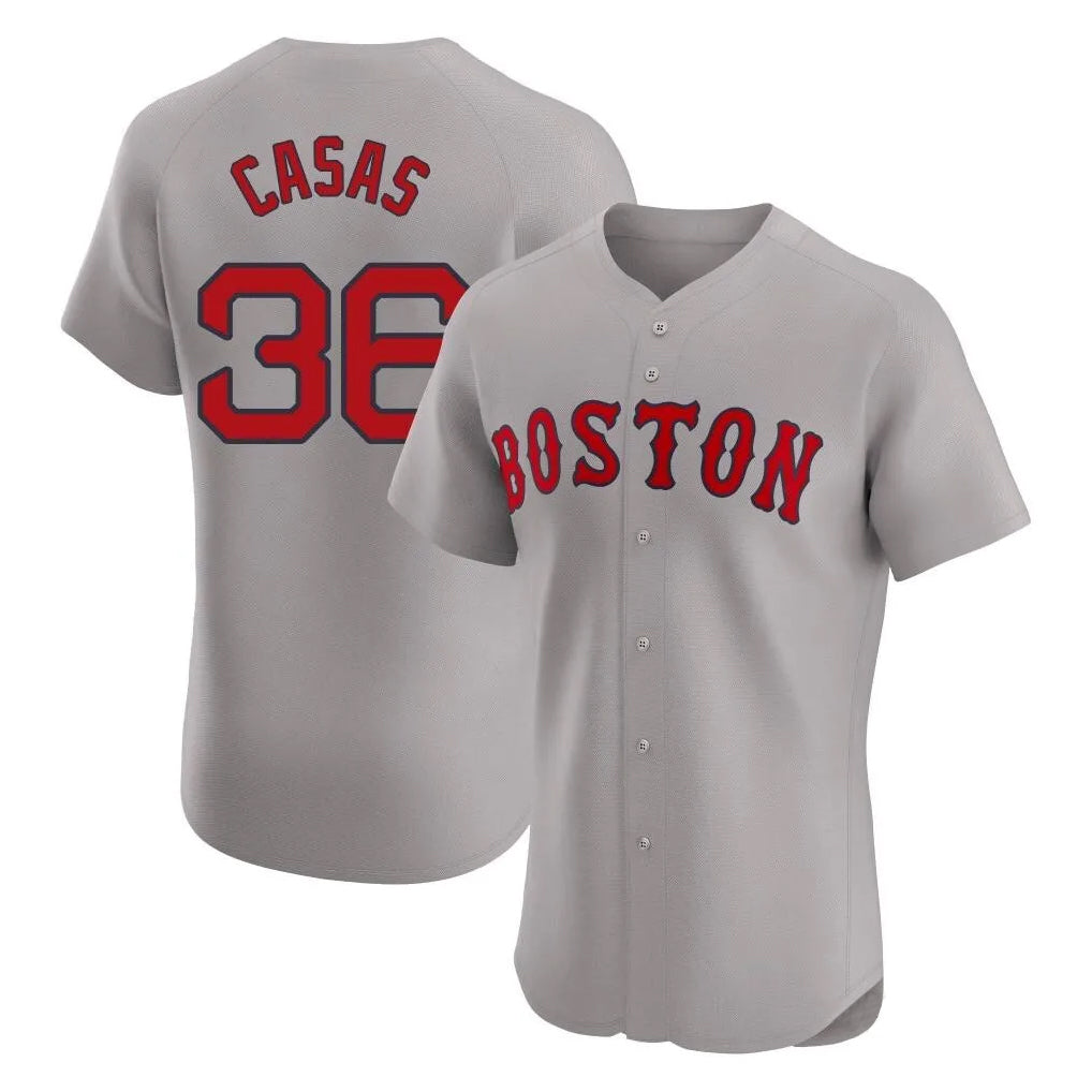 B.Red Sox #36 Triston Casas Player Gray Road Limited Elite Home Game Edoa Stitched Jerseys