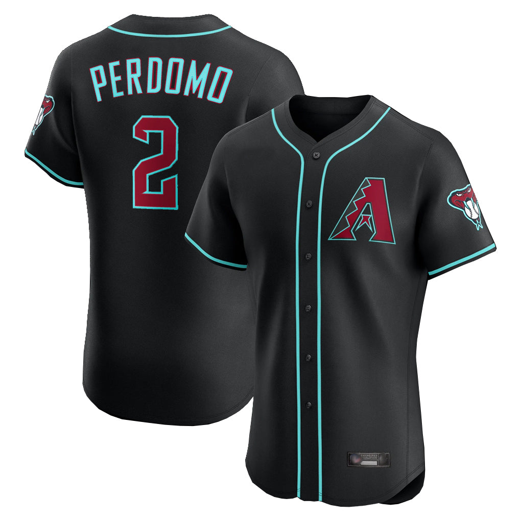 A.Diamondbacks #2 Geraldo Perdomo Player Black Limited Elite Home Game Edoa Stitched Jerseys