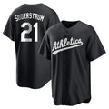 Athletics #21 Tyler Soderstrom Player Black Fashion Home Game Edoa Stitched Jerseys