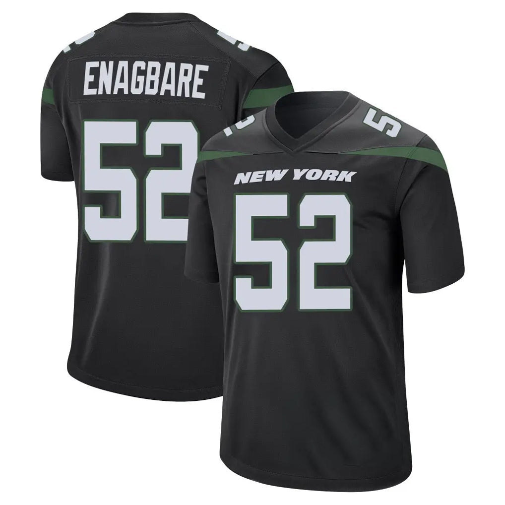 NY.Jets #52 Kingsley Enagbare Player Stealth Black Home Game Edoa Stitched Jerseys