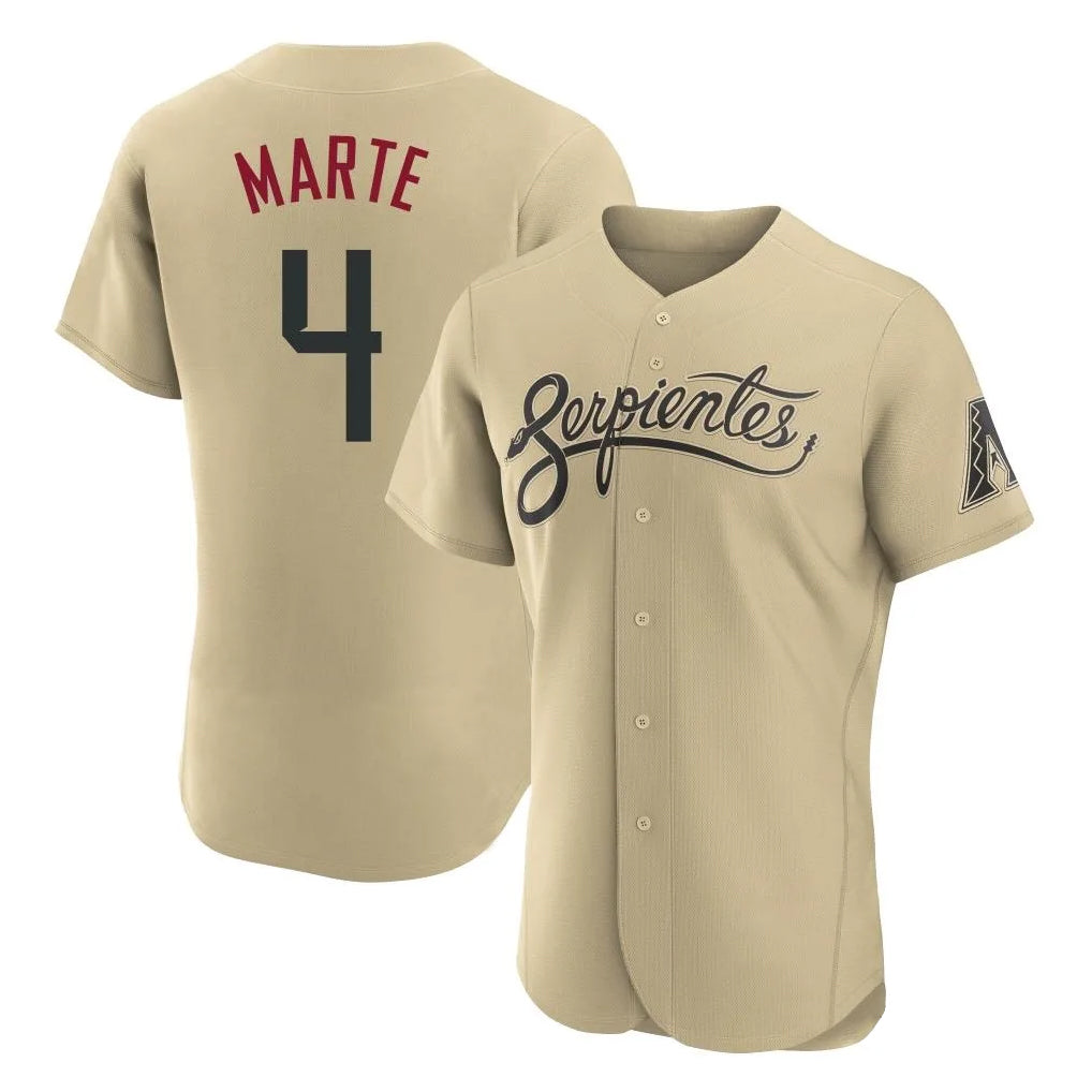 A.Diamondbacks #4 Ketel Marte Player Tan City Connect Limited Elite Home Game Edoa Stitched Jerseys