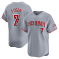 C.Reds #7 Spencer Steer Player Gray Home Limited Edoa Stitched Jerseys