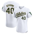 Athletics #40 Luis Severino Player White Limited Elite Home Game Edoa Stitched Jerseys