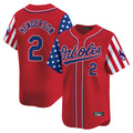 B.Orioles #2 Gunnar Henderson Player Red Independence Day Vapor Premier Limited Home Game Edoa Stitched Jerseys