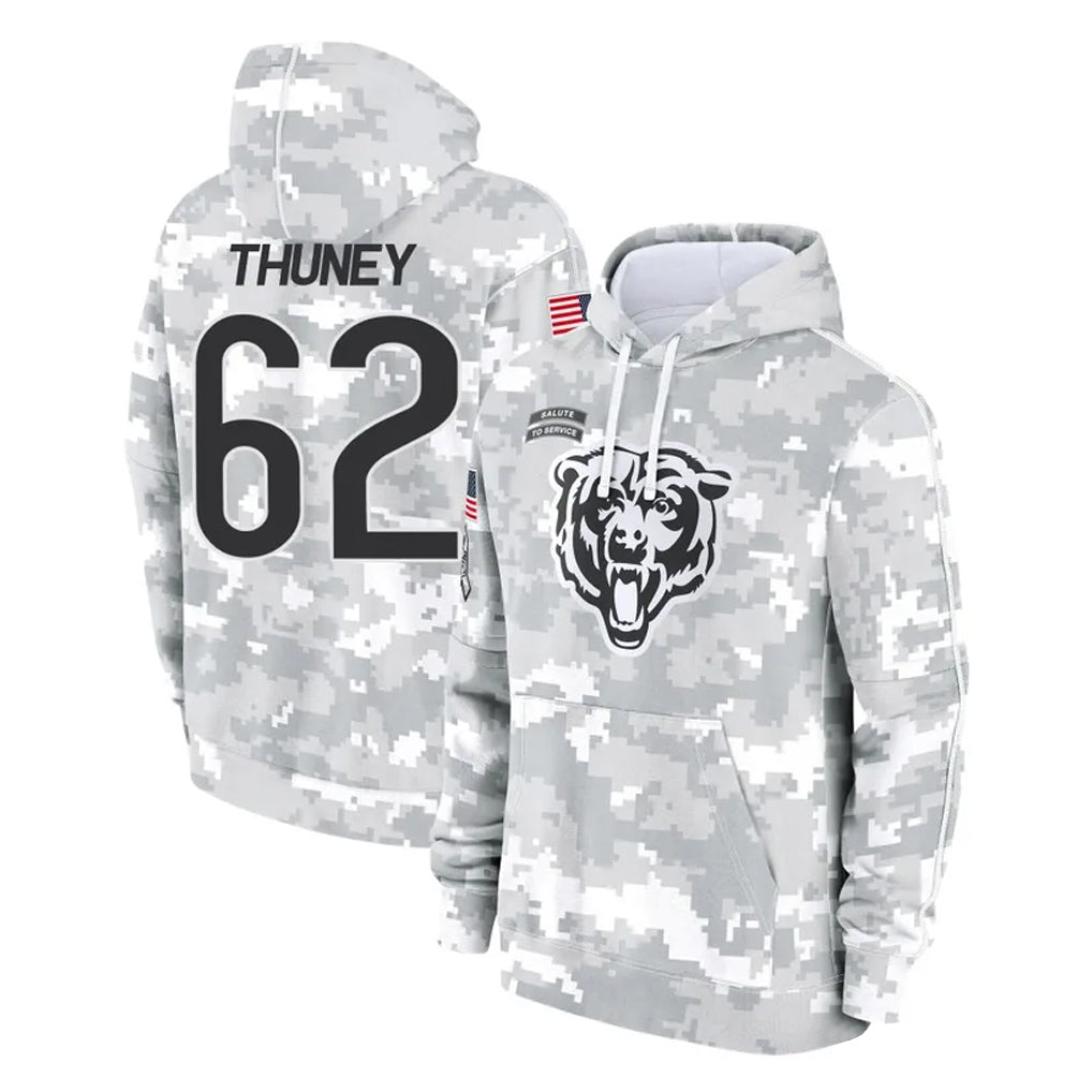 C.Bears #62 Joe Thuney Player Arctic Camo Salute to Service Pullover Hoodies Limited Edoa Stitched Jerseys