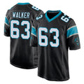 C.Panthers #63 Rasheed Walker Player Black Game Edoa Stitched Jerseys
