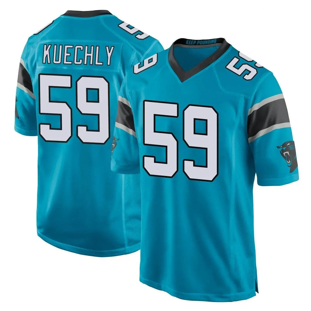 C.Panthers #59 Luke Kuechly Player Blue Game Edoa Stitched Jerseys