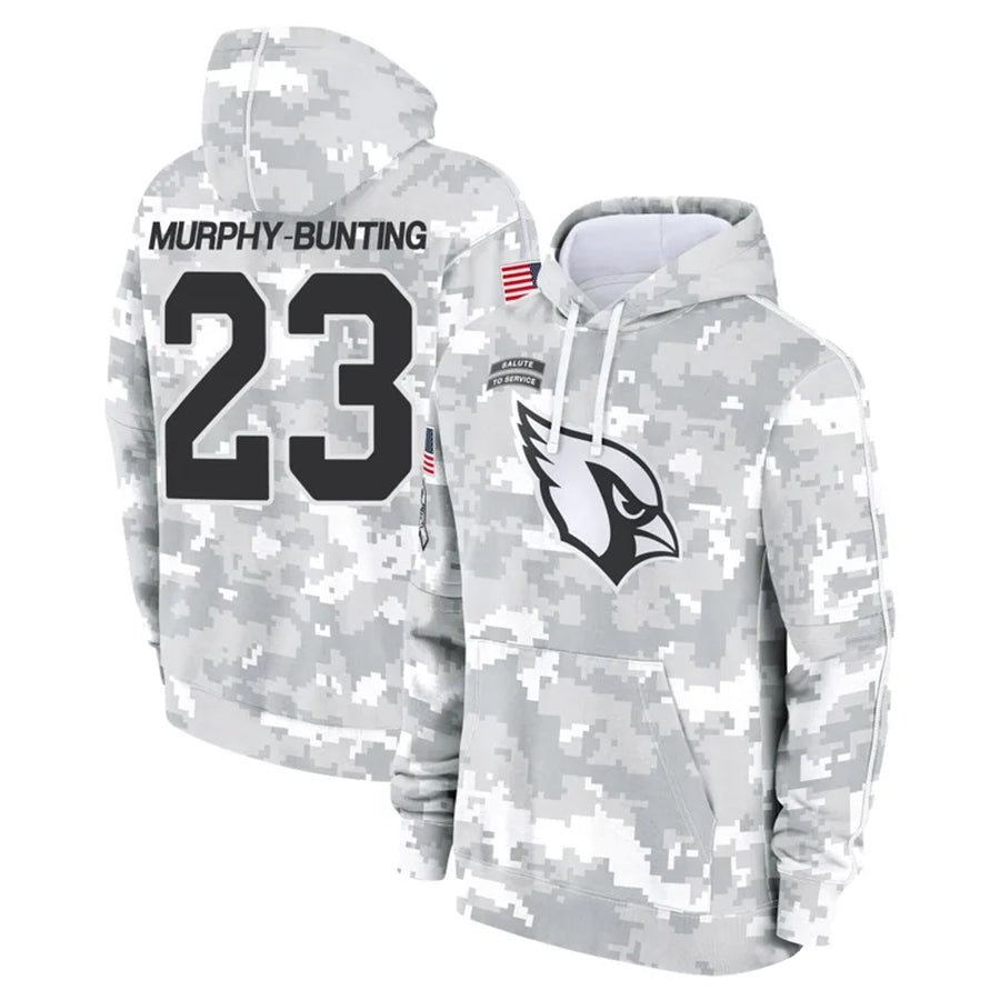 A.Cardinals #23 Sean Murphy-Bunting Player Camo Salute to Service Hoodies Edoa Stitched Jerseys