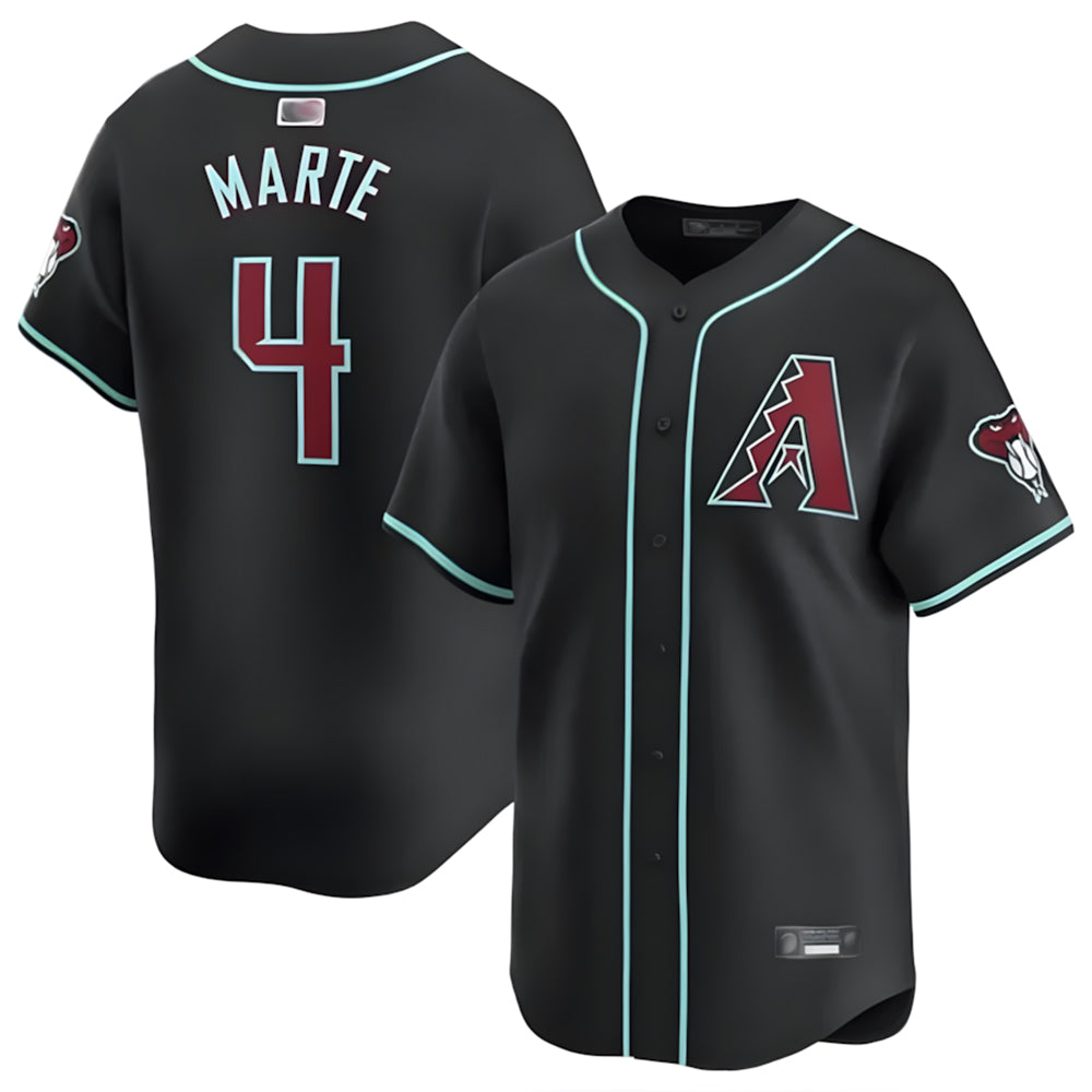 A.Diamondbacks #4 Ketel Marte Player Black Limited Home Game Edoa Stitched Jerseys