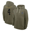 D.Cowboys #4 Dak Prescott Player Olive Salute to Service Pullover Hoodies Limited Edoa Stitched Jerseys