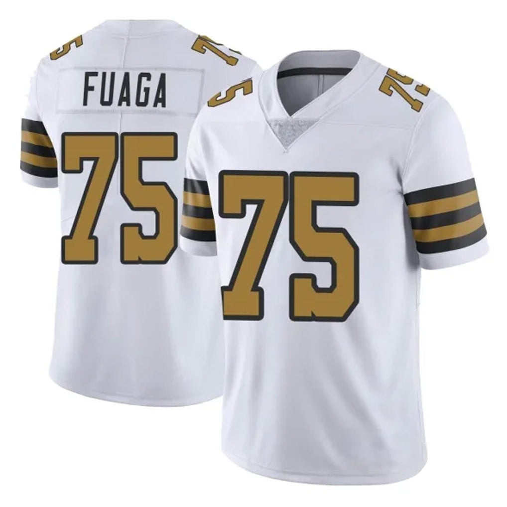 NO.Saints #75 Taliese Fuaga Player White Limited Color Rush Home Game Edoa Stitched Jerseys